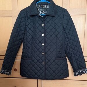 FERRAGAMO elegant silk lined animal print quilted black jacket made in Italy